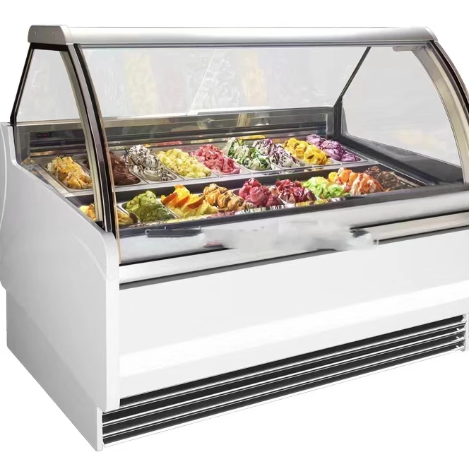 Open deli chiller supermarket meat display fridge refrigerator commercial cooler glass door refrigeration equipment
