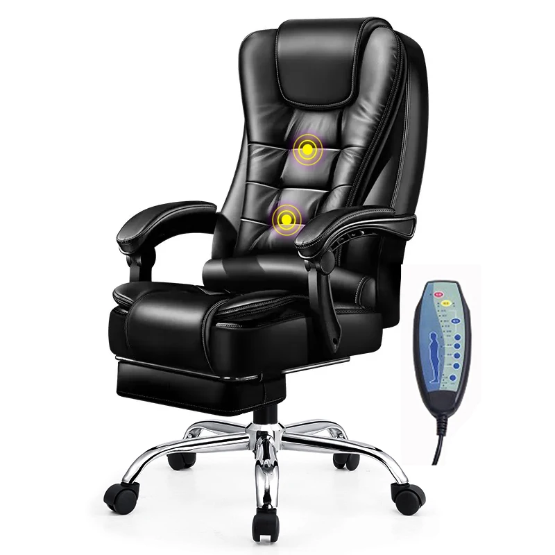 Hot Selling Luxury Boss Leather Ergonomic Massage Revolving Recliner Swivel Office Chair