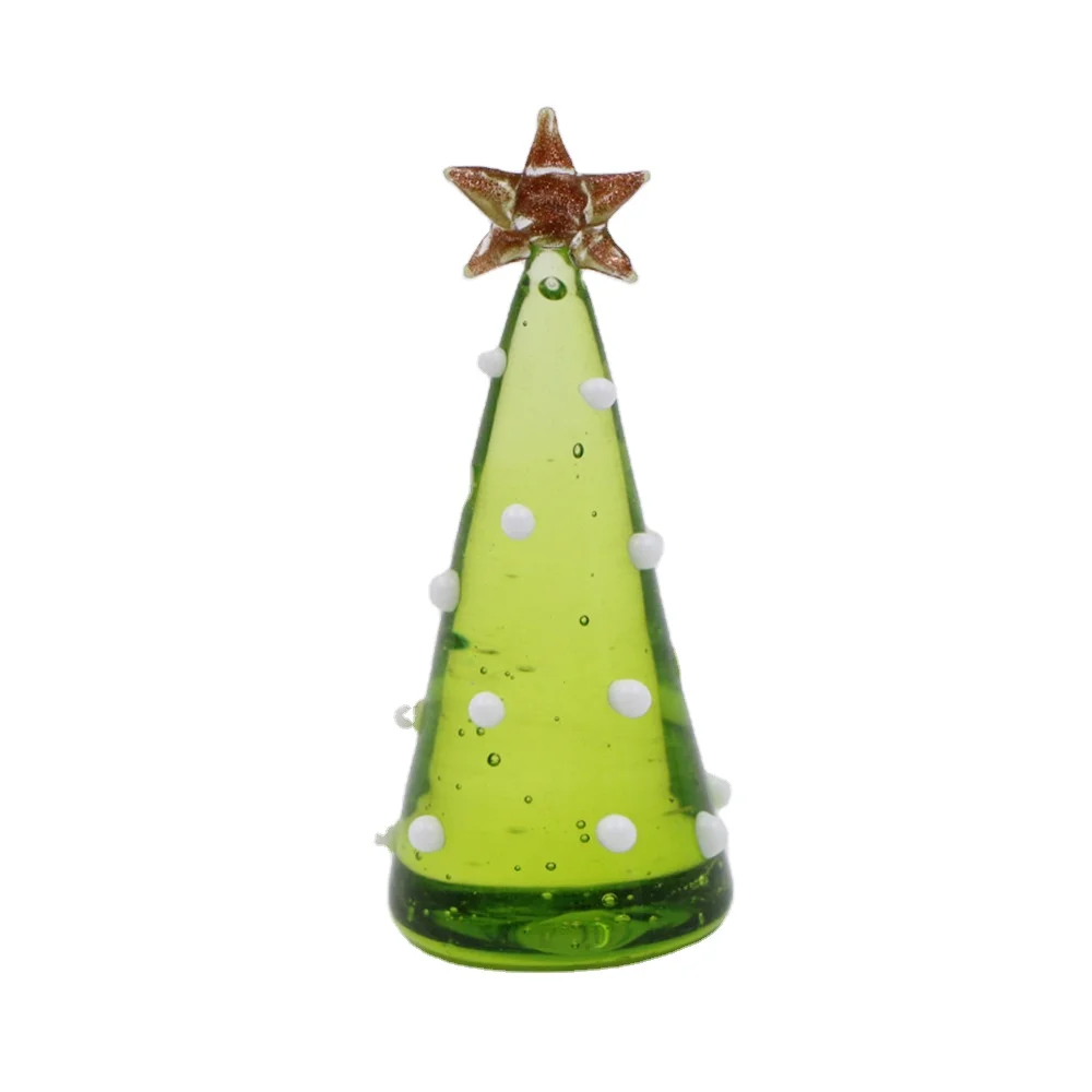 Wholesale Creative Blown Glass Christmas Tree Ornaments Mini Decoration