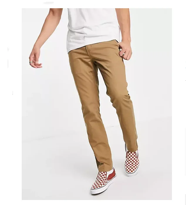 Chino Pant Men High Stretch Khaki Color Shiny Chino Pant Men Slim Fit Cotton Chino Trouser