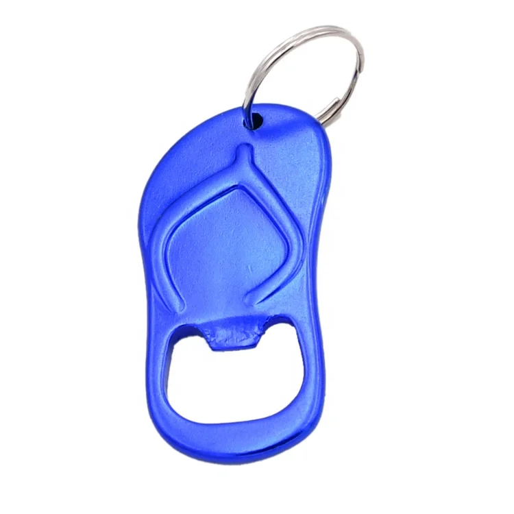 Factory wholesale 6.7cm creative wedding favor slipper bottle opener flip flop opener with keychain
