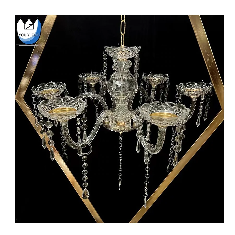 YYZ 6 Heads 124CM  Modern New Design Iron Chandelier Candlestick  Luxury Candelabra Centerpieces Gold Metal Creative Candelabrum