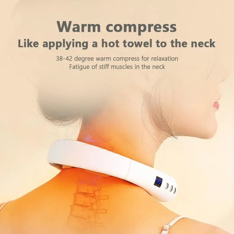 Professional Wireless Smart Portable Pulse Neck Shoulder Massager with Heat Relax Neck Massager