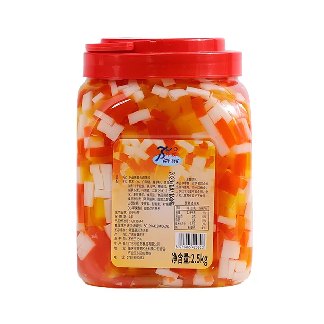 Wholesale delicious low-calorie colorful rainbow konjac jelly bubble tea ingredients