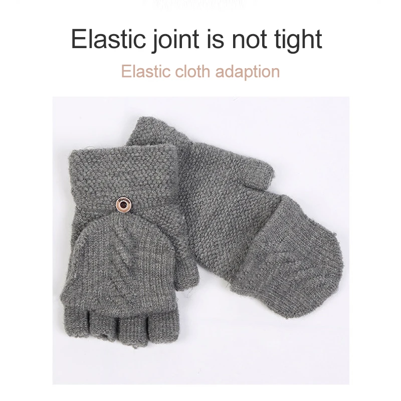 Winter Knitting USB Heated Gloves Warm Heating Half Mitten Washable Working Heated Gloves
