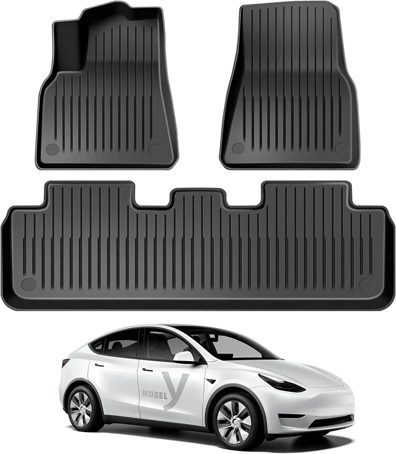 All Weather cars Floor Mat Front Rear Cargo Liner Mat Heavy Duty Floor Mats For Tesla Model Y/3 5-Seat  Accessories