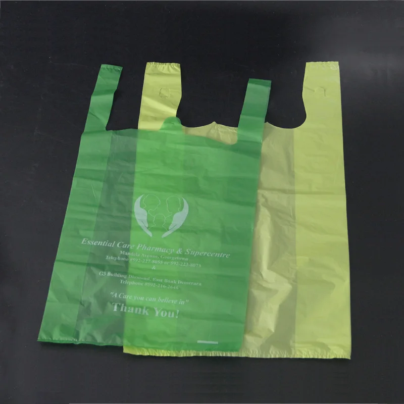 Cornstarch Bags plastic T Shirt Bag Biodegradable Bags Custom Printed Biodegradable PLA Compostable Plastic Accept
