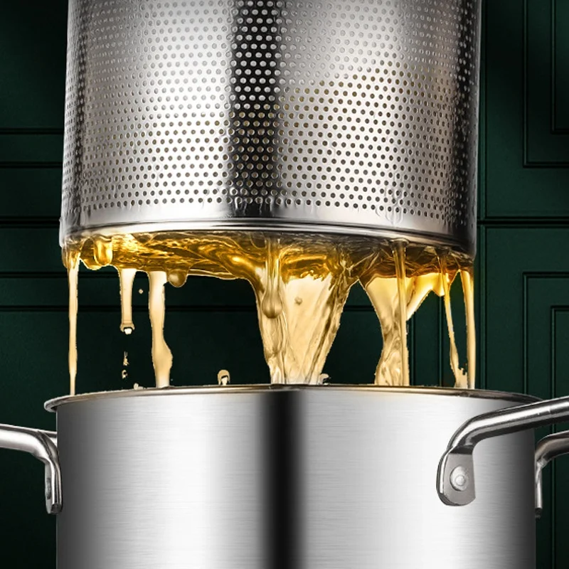 Fried chicken fryer pot french chip fries pasta strainer basket asparagus 304 steelnees steel fry tempura frying pot