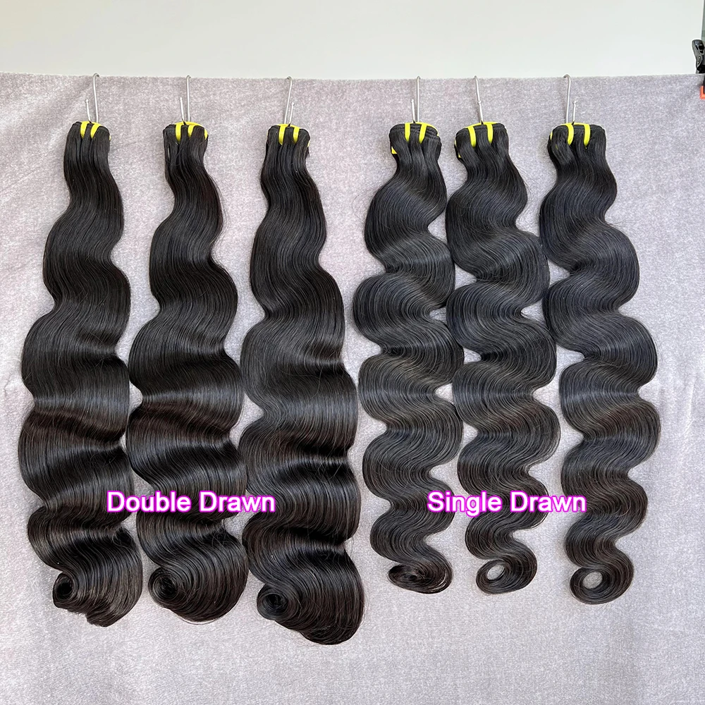 Wholesale Vietnamese Hair Vendors, Body Wave Mink Raw Brazilian Virgin Human Hair, Double Drawn Raw Cuticle Aligned Hair Bundles