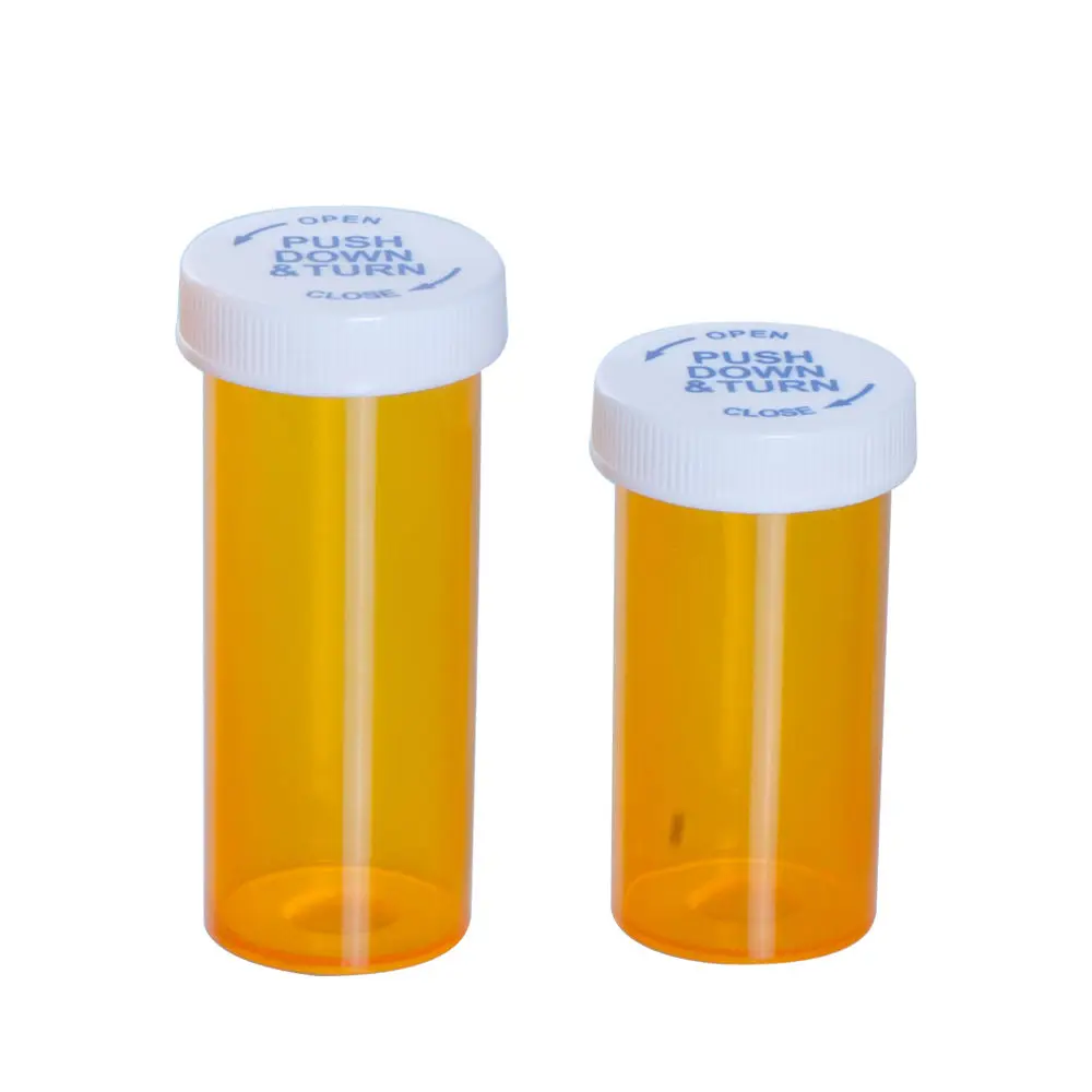 60 Dram Orange Plastic Pill Bottle Pharmacy Pill Vials Container With Robotic Vial