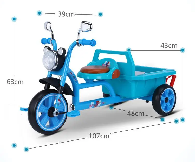 China Factory Kids Bike Child Tricycle 3 Wheel Bicycle For Children With Big Rear Basket