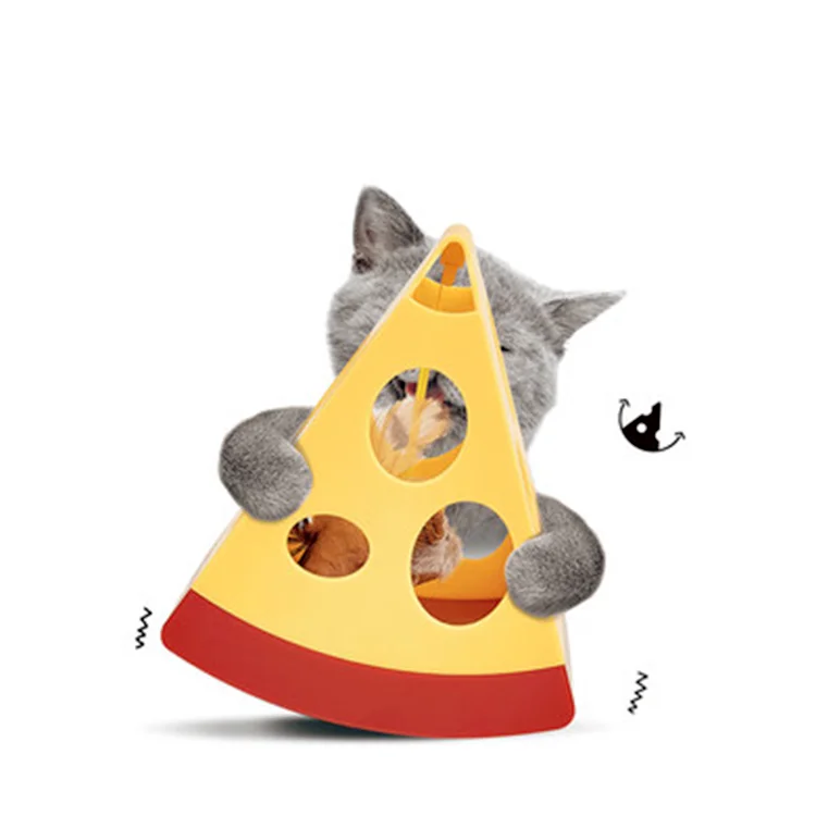 FOFOS 2022 New Catch the Mouse Interactive Electric Cat Toy Pet Cheese Funny Playing Training Toys USB Charge