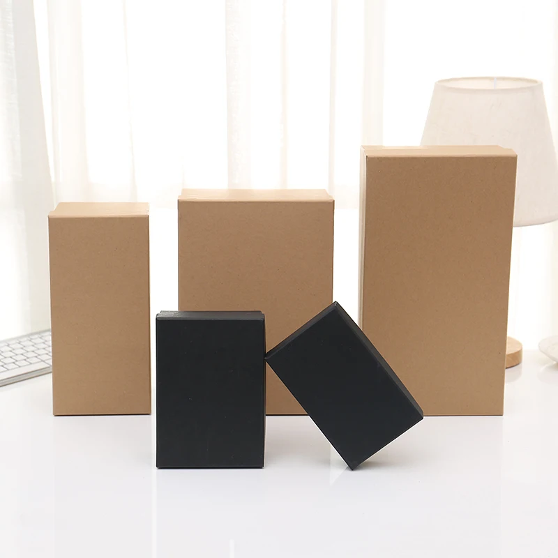 Natural Kraft folding cardboard gift boxes with separate cover off lid
