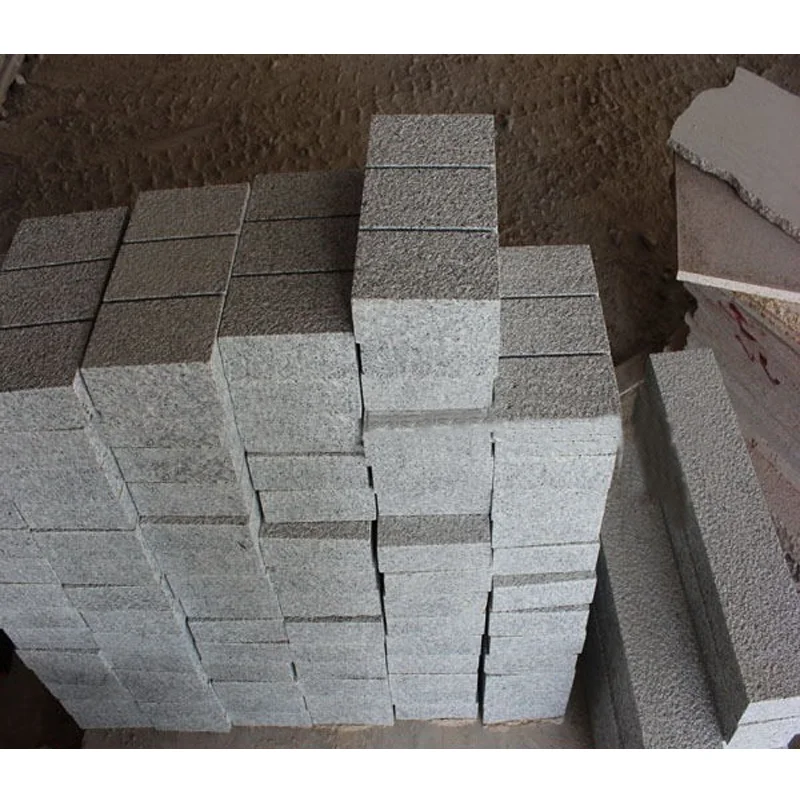 China Natural Stone Granite G603 Paving Stone Patio Pavers, Light Grey Granite Cube Stone 10x10