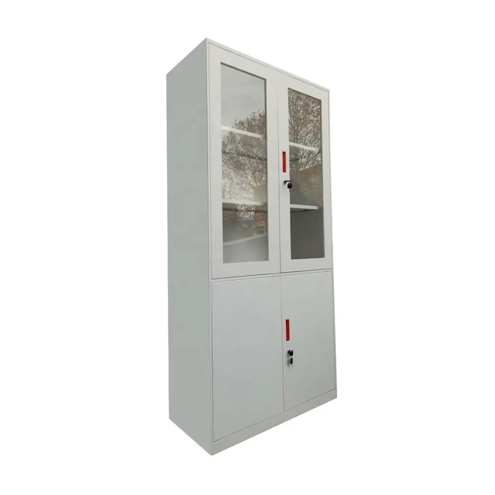 High quality Office Furniture glass door file locker filing Cabinet Metal Cupboard Steel file cabinet For Document