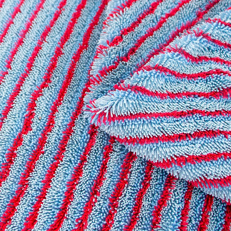 Microfiber Flat Mop Fabric In Roll Great Detergency Twist Pile High Efficiency Green Cleaning Fabric