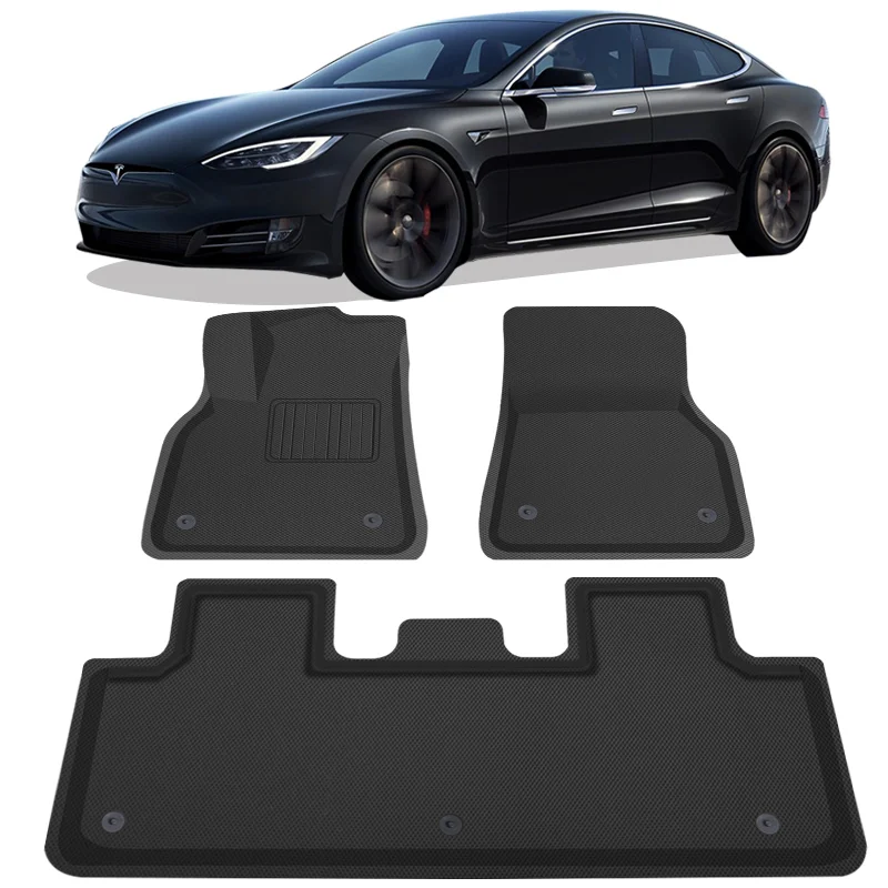 Tesla Model Y Floor Mats 2021 2022 Custom Fit All Weather Car Mats Front & Rear Full Set Liner