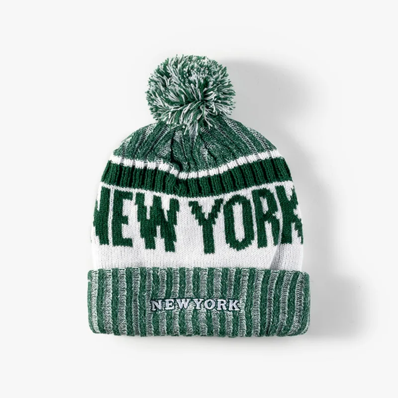 Ladies Real Raccoon Fur Pom Pom Hat Custom Wholesale Slouch Beanie Hat Women Winter Knitted Beanie Hat