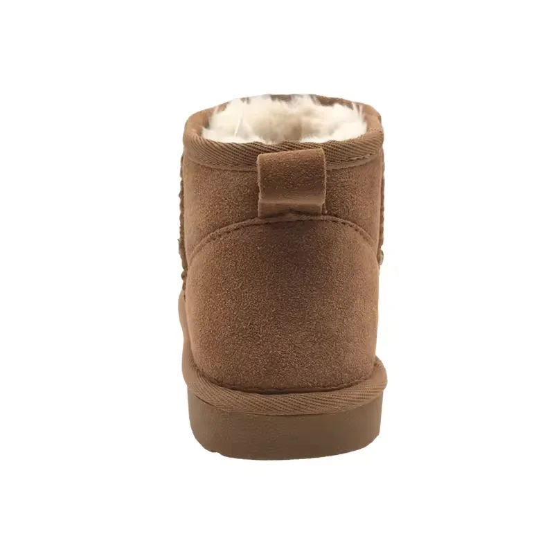 New cute Casual  Outdoor Adult Wholesale cow suede fur plush Water Resistant Warm Sheepskin  Ankle Women Snow Boots
