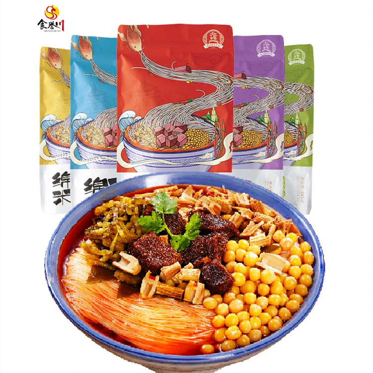 Рисовая лапша мгновенные пакеты Sichuan из говядины рисовая