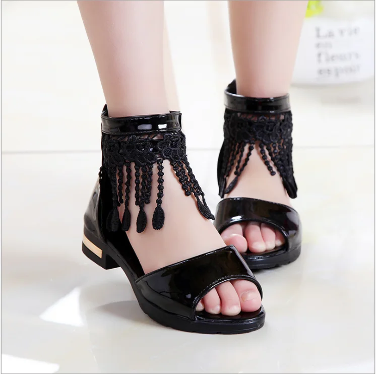 A-8 Korean leisure style  child shoes last kids summer low-heeled roman princess soft bottom shoes