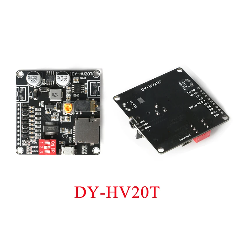 DY-HV20T 12V/24V power supply 10W/20W Voice playback module DY-HV8F supporting Micro SD card MP3 music player for Arduino