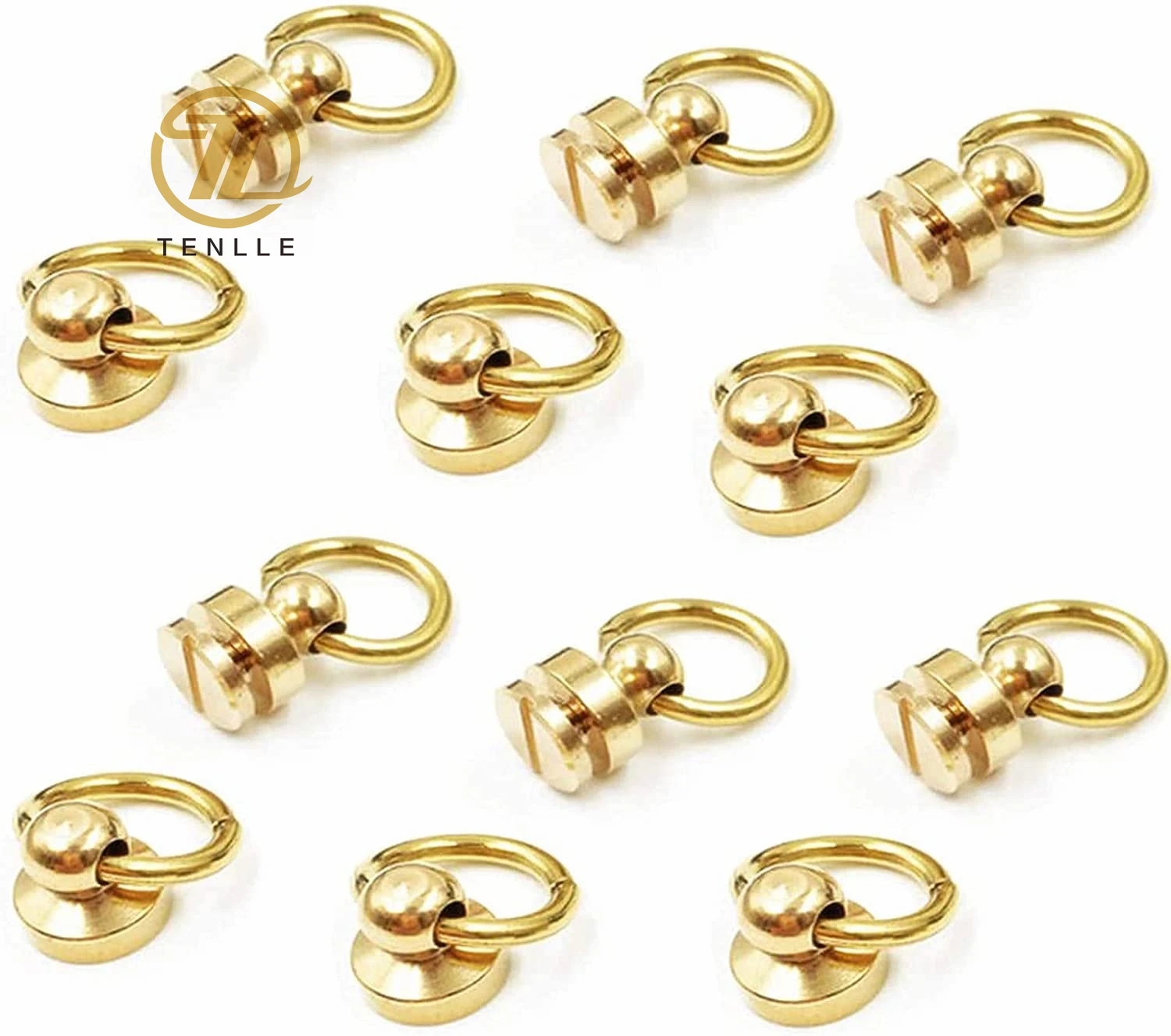 Button Studs Rivets O-Ring Head Button Stud Screwback with Screw for DIY Art Leather Craft Belt Purse Handbag