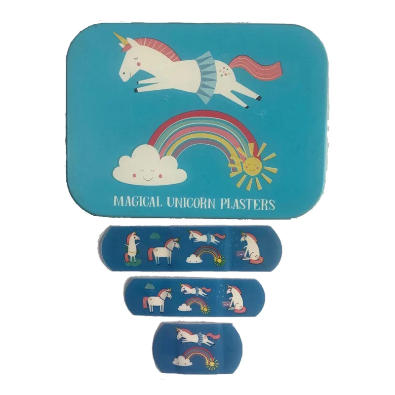 Waterproof bandaid Cartoon Cute Kids Adhesive First Aid Bandages in tin box