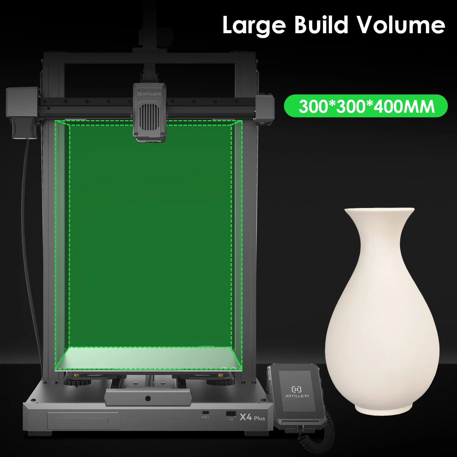 Artillery Sidewinder X4 Plus 3D Printer 500 mm/s High Speed Printing FDM 3D Printer with 300*300*400mm for 1.75mm Filament