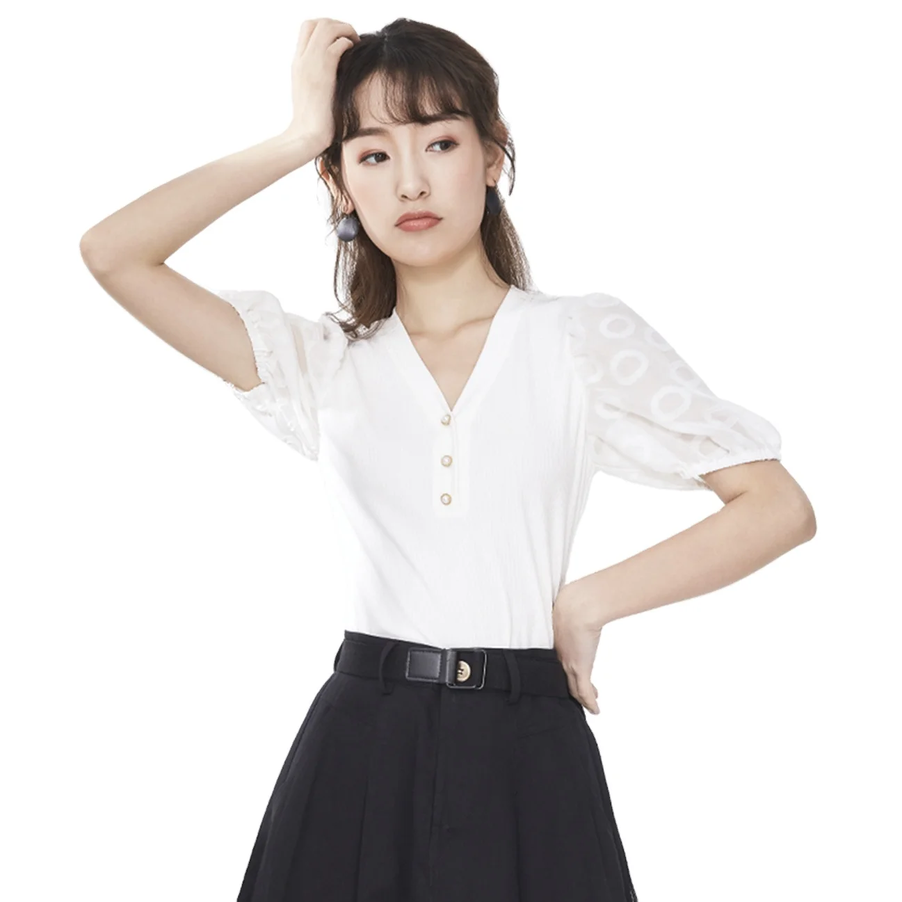 Прямая продажа с фабрики высококачественных пустотелых женских футболок с коротким рукавом могут быть изготовлены по индивидуальному заказу