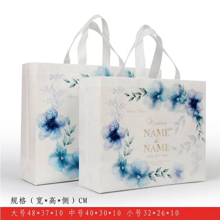 
2021 promotional fashion style white wedding gift pp non-woven shopping bag in stock 