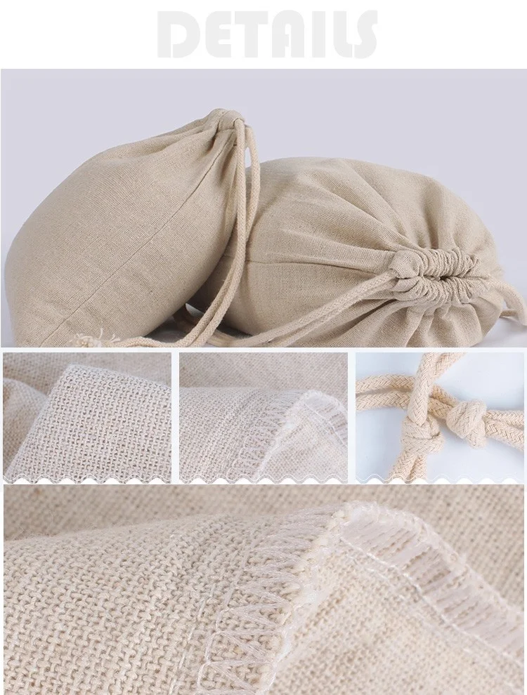Drawstring Bag Rice Packing Bag Logo Custom Rice Packaging Draw String Gift Bag for Promotion Hot Sell Linen JUTE