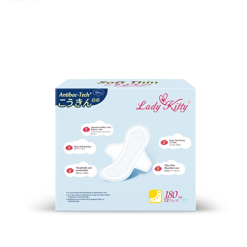 Lady Kitty Sun Care OEM The Latest Hot Selling Herbal Eco Friendly Wholesale Organic Cotton Lady Cheap Sanitary Napkin