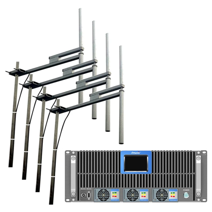  80KM радиостанция (FMUSER 5000W FM передатчик + 4-Bay дипольная антенна yagi 80 м 1-5/8 коаксиальный
