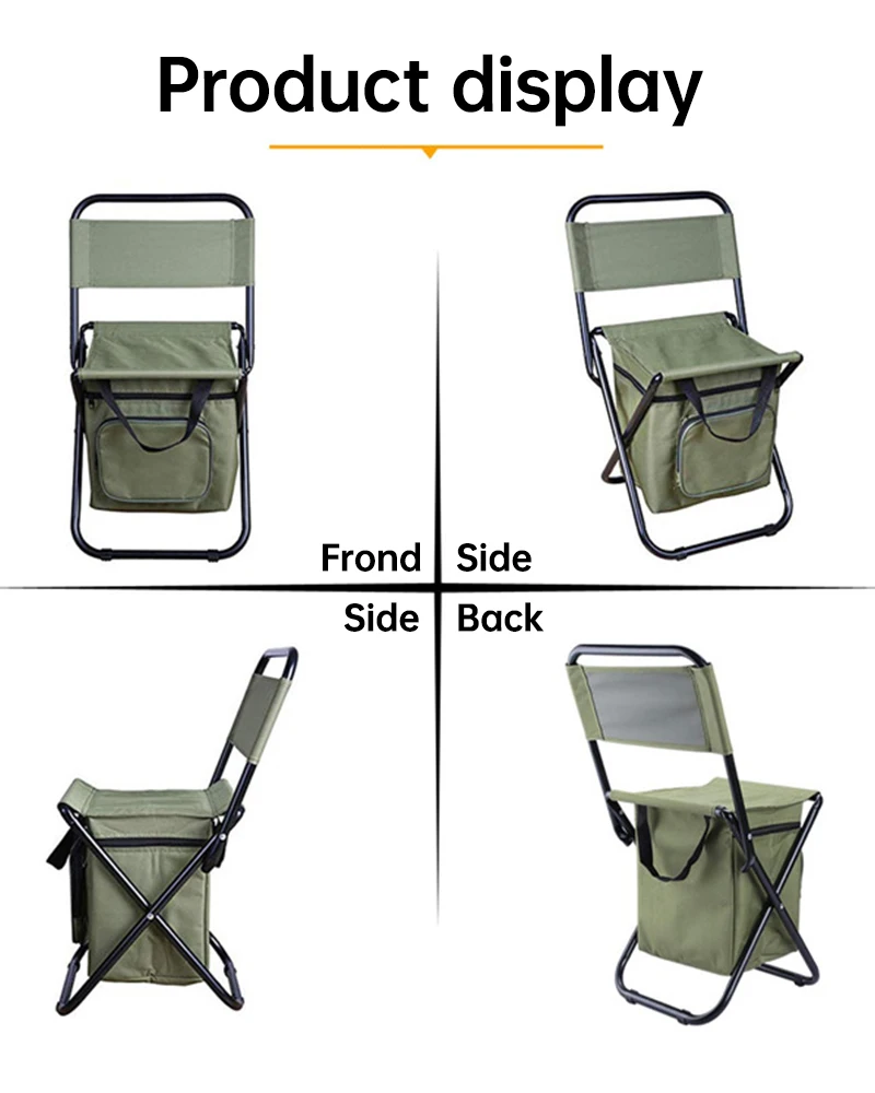 Folding Steel Frame stool backpack camping fishing chair