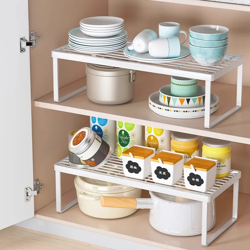 OWNSWING Kitchen Cabinet Plates Dishes Storage Shelf Living Room Over Display Spice Space Saving Rack For Pantry Cabinet
