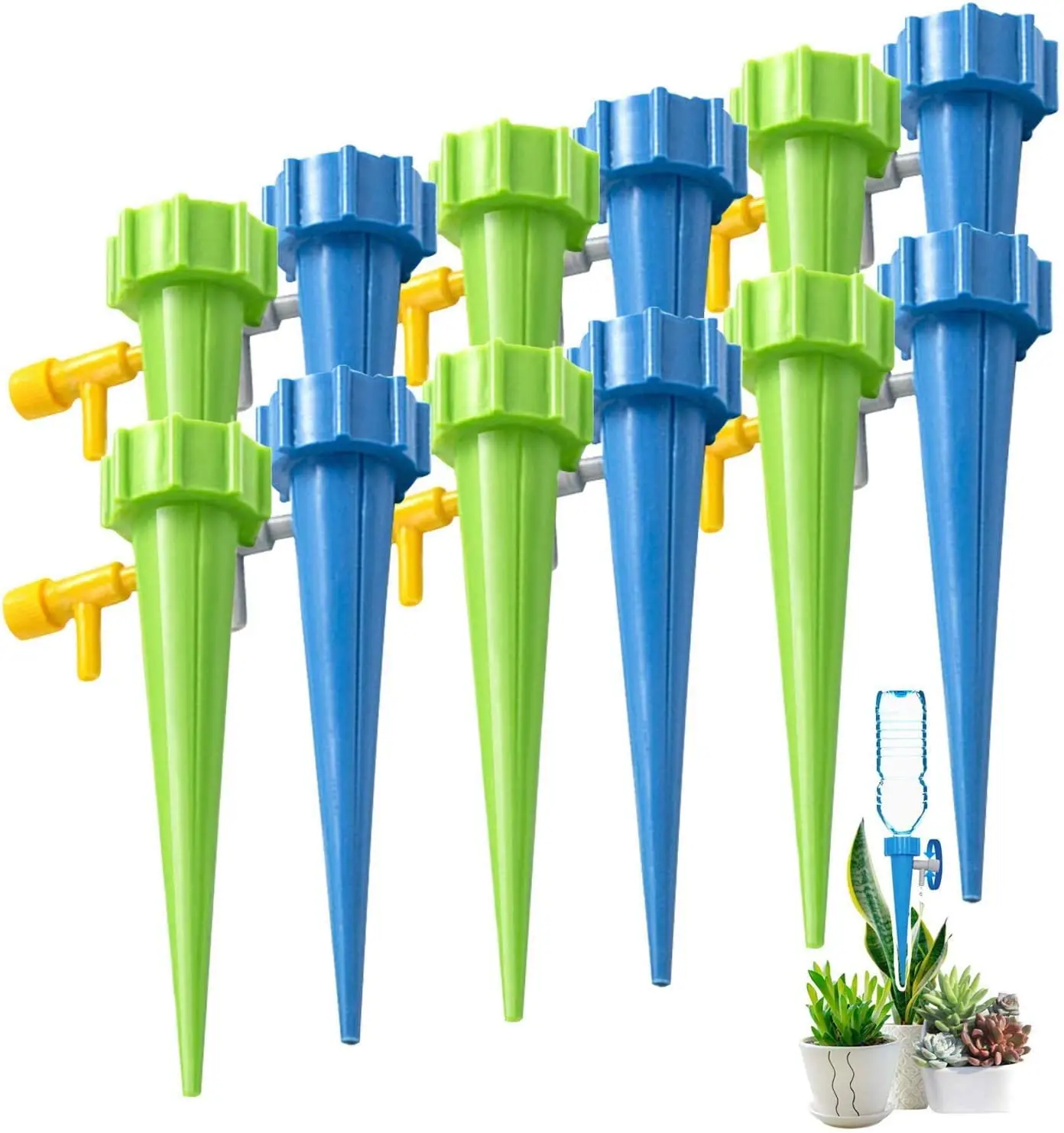Self Watering Spikes, Slow Release Control Valve Switch Automatic irrigator Watering Drip System