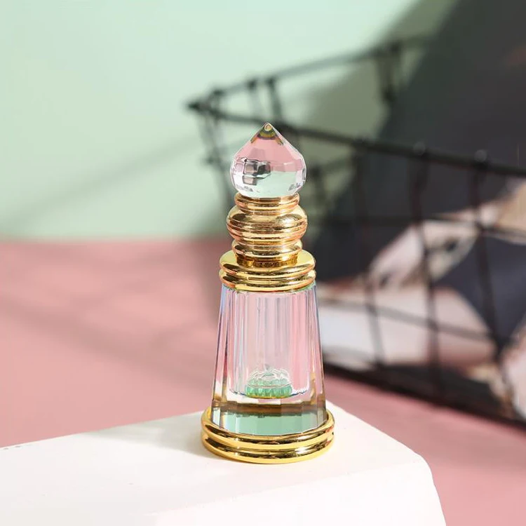 New Design Custom Luxury 3ml Small Clear Empty Gemstone Glass Crystal Bottle for Attar