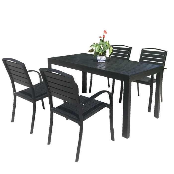high quality modern plastic  restaurant outdoor dinner table chair set