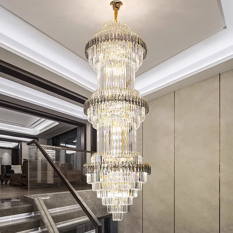 Vintage Hotel Decoration Restaurant Lustre Cristal Indoor Led Pendant Light Natural Crystal Chandelier