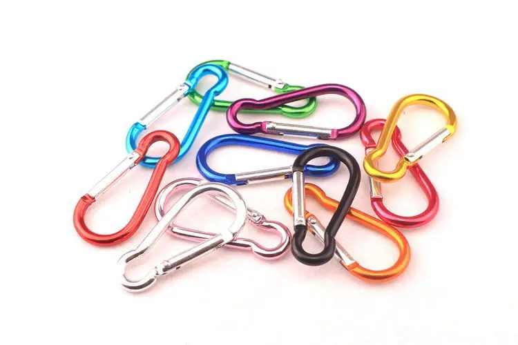 Hot sale 50mm colorful carabiner affordable high quality modern design carabiner clips for bottle bags and chargers