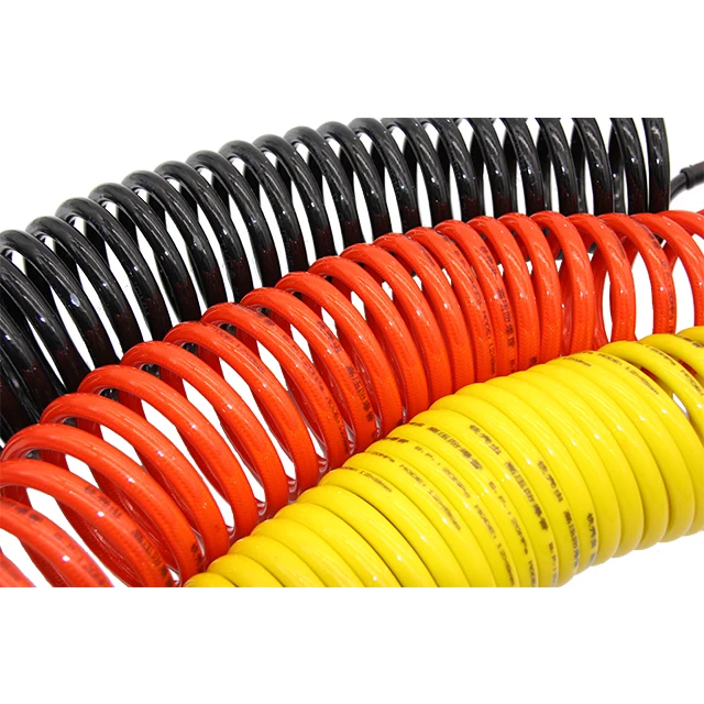 Recoiled Pneumatic Air Hose Trailers Plastic Round Pipe Spiral Tube Explosion Proof Tubing