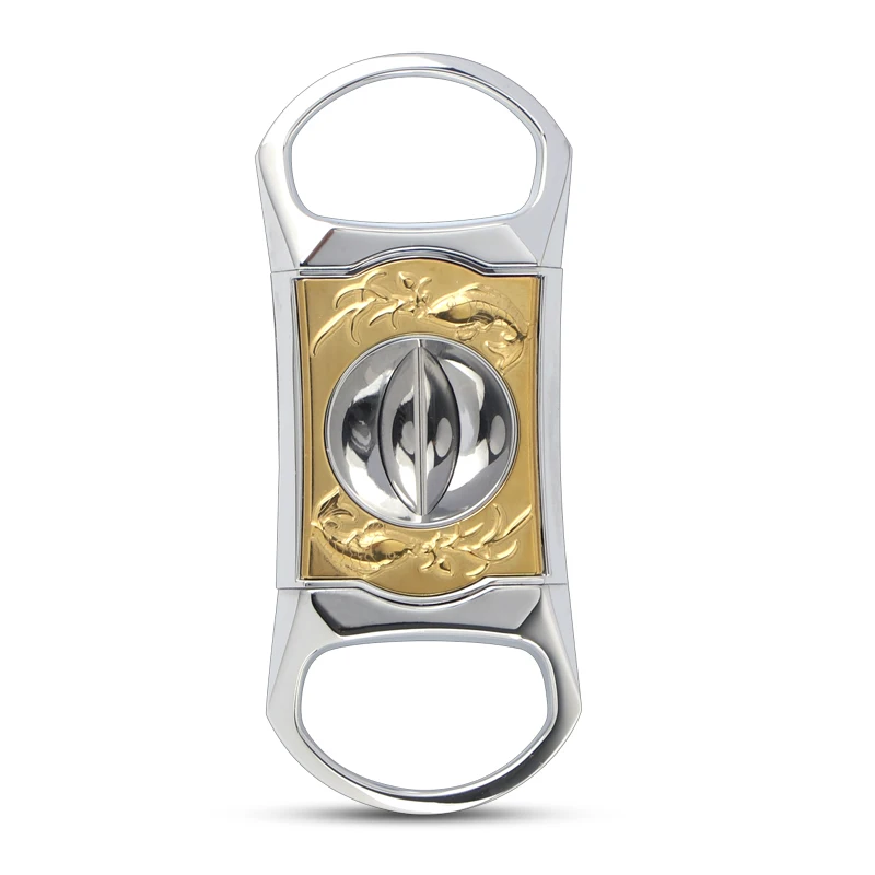 New Classic Guillotine Cigar Scissors Gift V Cut Double Blade Cigar Cutter Stainless Steel Metal Cutter