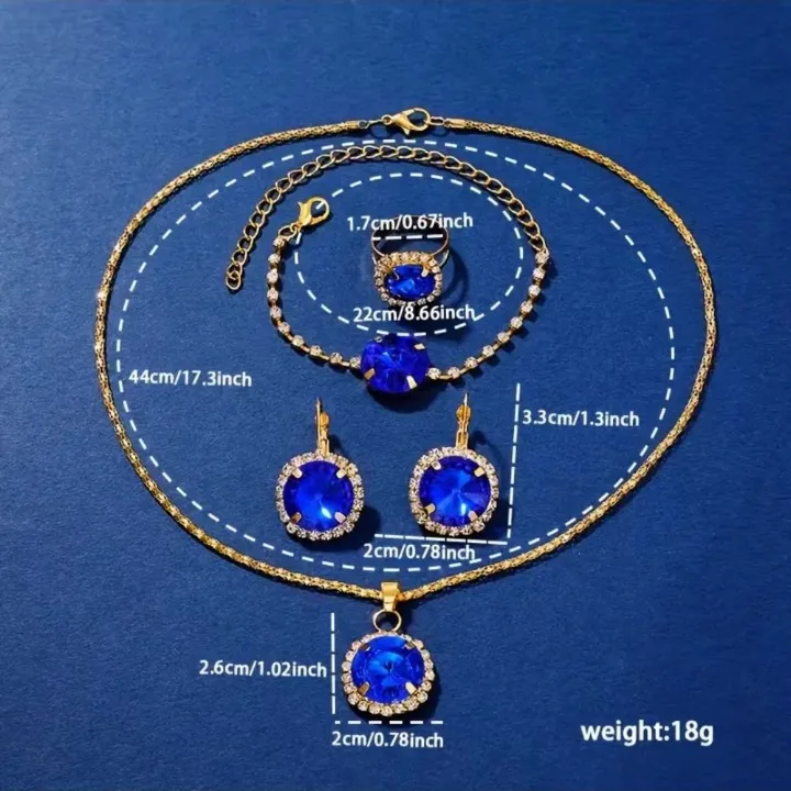 NJC Fashion Analog Wrist Watch & 5pcs Jewelry Set Stylish Rhinestone iced out watches set Gift For Women