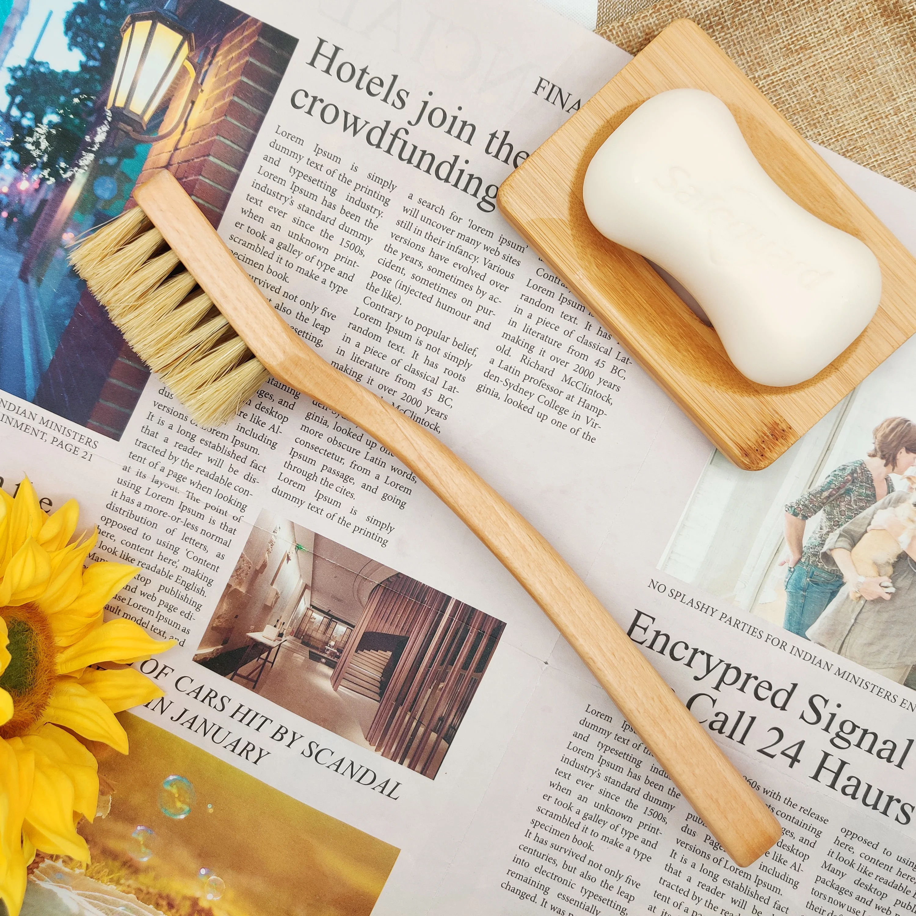 Cleaning tools custom bristle boar  Bamboo handle brush  cleaning brush