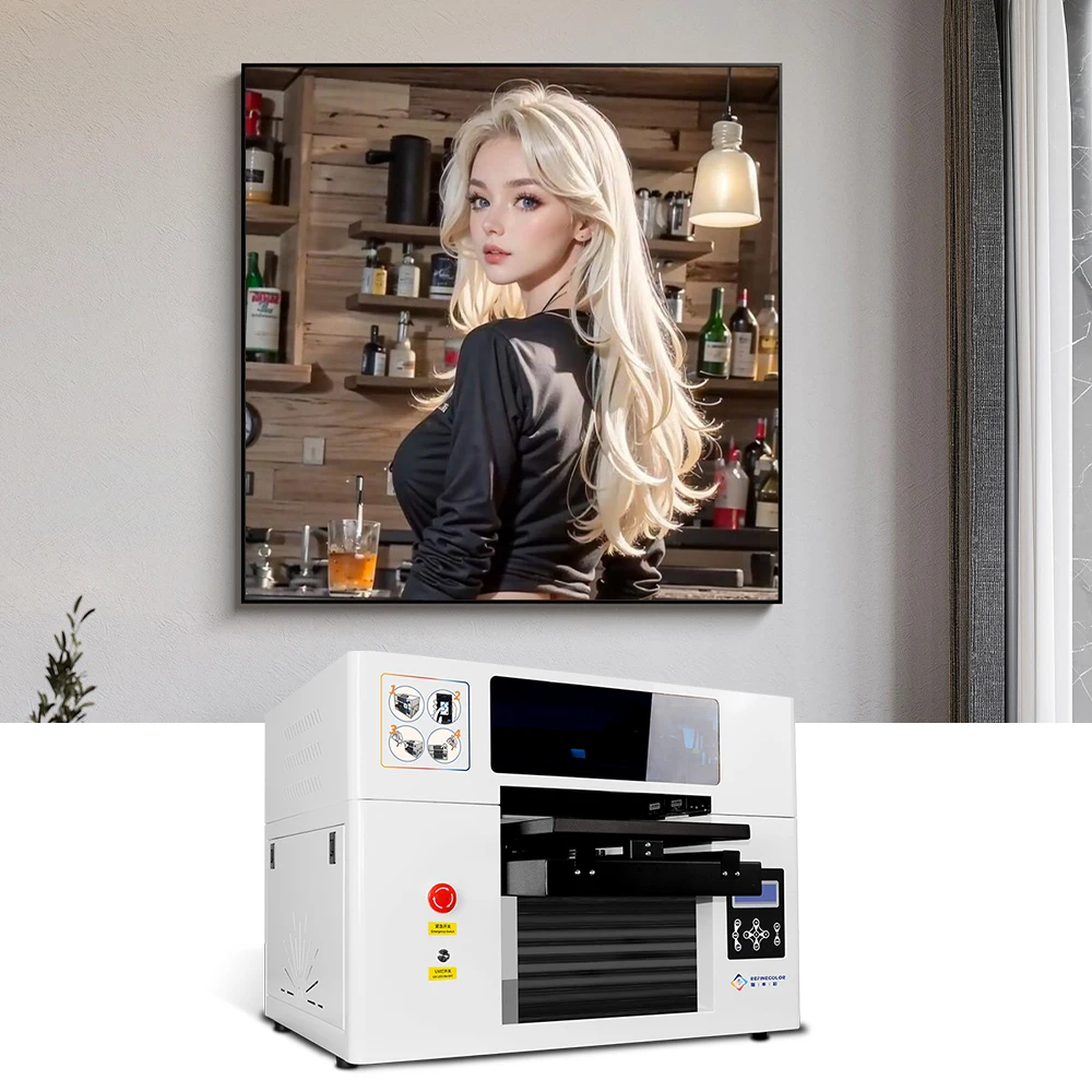 Refinecolor A3 UV DTF Printer Uv Printer Display Board Uv Printer Jig With Vacuum Platform 2 XP600 Heads