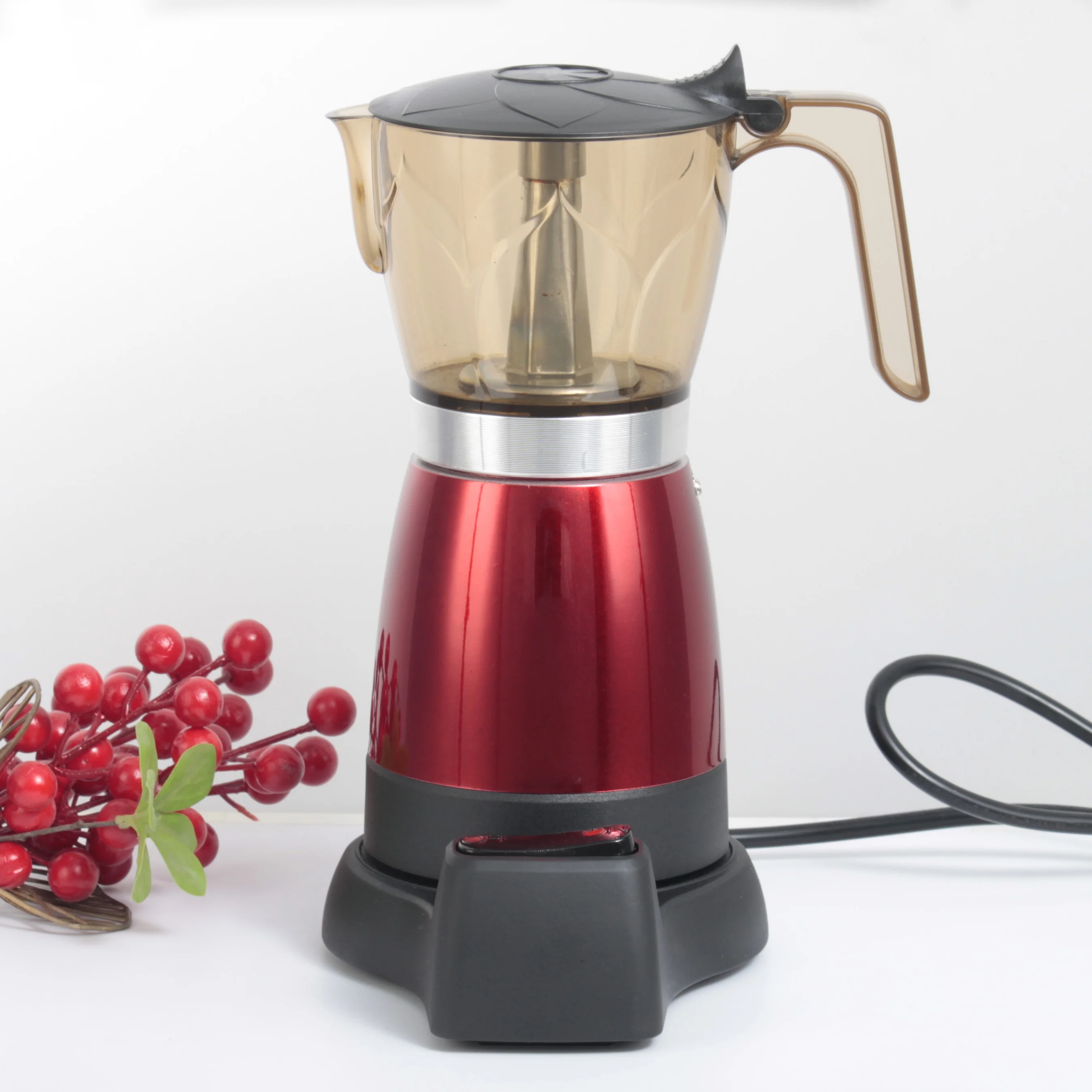 Ecocoffee Хорошее качество сенсорный переключатель включения/выключения Электрический Итальянский Эспрессо алюминиевый гейзер бариста ручной кофе