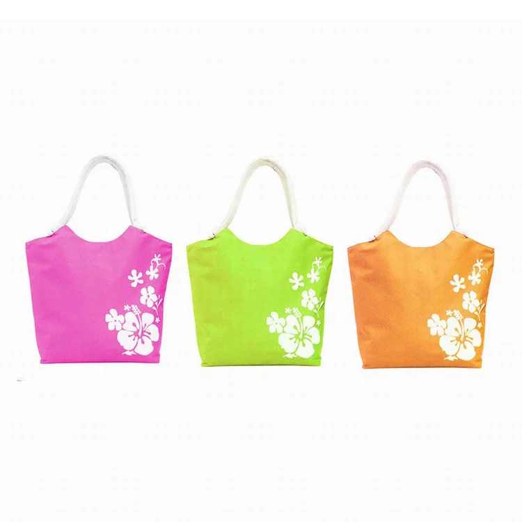 Wholesale ECO flower custom design reusable cheap washable tote grocery beach bag promotion shopping bag