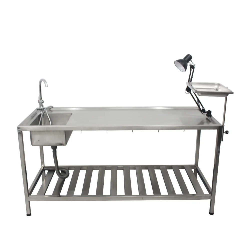 Pet clinic veterinary instrument stainless steel pet operation dissecting surgical table for animals
