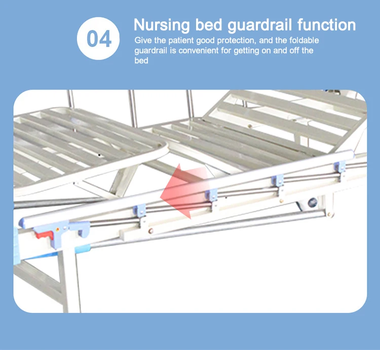 Abs Head Board Manual Two Crank Hospital Bed for Clinic and Hospital